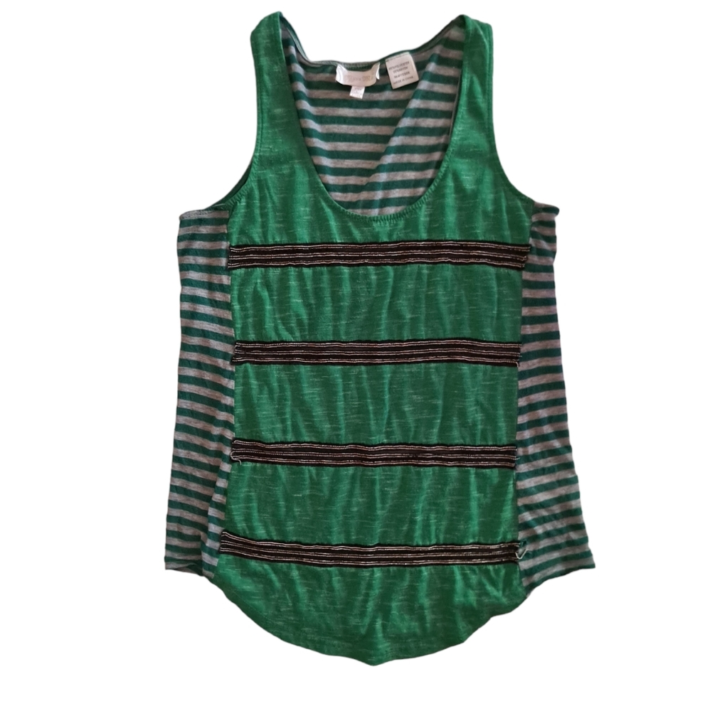 Miss Me green with some sheer tank top